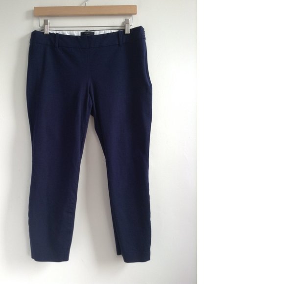 J.Crew Minnie Pant Stretch Cotton Cropped Skinny Twill Dark Navy Blue 6 - Picture 10 of 11
